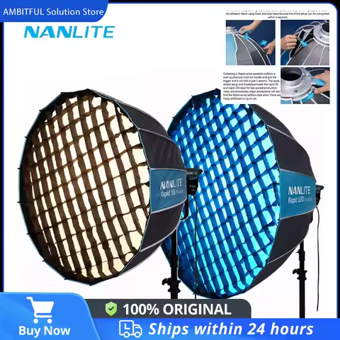 Nanlite SB-RP90 SB-RP120 Rapid 90CM 120CM Parabolic Softbox Bowens Mount Quick Installation Photogra