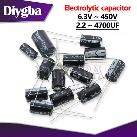 2-50pcs 63V 100V 160V 200V 250V 400V 450V Aluminum Electrolytic capacitor 100UF 220UF 330UF 470UF 68