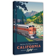 Vintage Travel California Zephyr Train Poster Canvas Poster Bedroom Decor Sports Landscape Office Ro