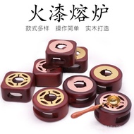 Hollow Lacquer Seal Melting Furnace Round Beech Metal Sheet Wooden Melting Furnace Lacquer Melting W