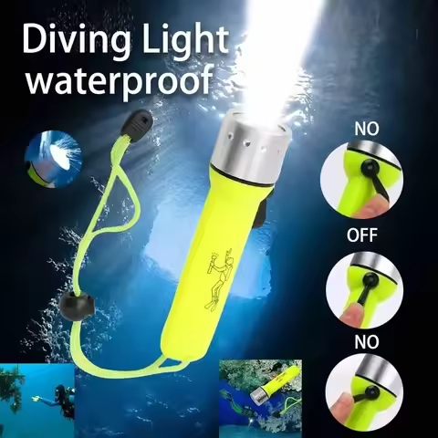 Led Professional Waterproofing Diving Flashlight Strong Underwater Lighting Home Outdoor Emergency L