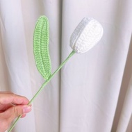 手作鉤織單枝鬱金香花莖永生花