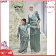 Muslim clothing ☆ADEL ADYANA Baju Kurung Kids Nesse  Satin Crush Bf Friendly Baju Raya 2024 Kurung Moden Satin Lace Plain✧