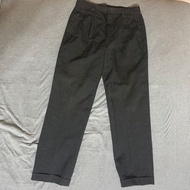 [30腰] 黑色 西裝褲 白細線 黑白 直條紋 休閒褲 訂做 二手 雅痞 時尚 長褲 GU ZARA UNIQLO