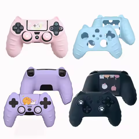 Cat Paw Silicone Soft Shell Sticker Skin For Sony PS5 PS4 Xbox Series X/S Switch Pro Controller Case