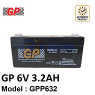 GENUINE GP 6V 3.2Ah Rechargeable Sealed Lead Acid Battery - GPP632