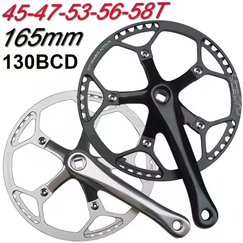 Litepro 165mm 130BCD Bicycle Crankset Integrated Single Chainwheel Crank Arm 45T 47T 53T 56T 58T MTB