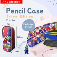 8820 / Boy Kids Pencil Case Mario Bros Go Cart / Kotak Pensel Budak Lelaki / Sekolah Rendah Tadika /