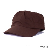 Topi Komando Kanvas Hitam Polos