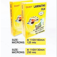 QUAFF 4R 125MIC and 250MicLAMINATING FILM 110*160mm