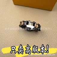 Donkey's House Black Samurai Colorful Diamond Ring Male Crystal Zircon Flow Fashion Couple Ring/H9.2