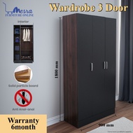 Mersa -3 Door Wardrobe / Almari Baju / Almari Pakaian / Alamri Murah /Wardrobe murah/almari baju mur