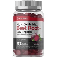 Hobach Nitric Oxide Bet Root Candy | 60 Runes | Contains Nitrate | Strawberry Flavor | Vegan, Non-Ge