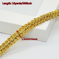 10yard crocheted gold centipede lace gold line 1.3 cm wide ribbon ethnic lace with hand-DIY lace