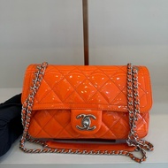 Chanel 香奈兒 馬卡龍漆皮cf大mini 口蓋包 20開 22x6x12cm