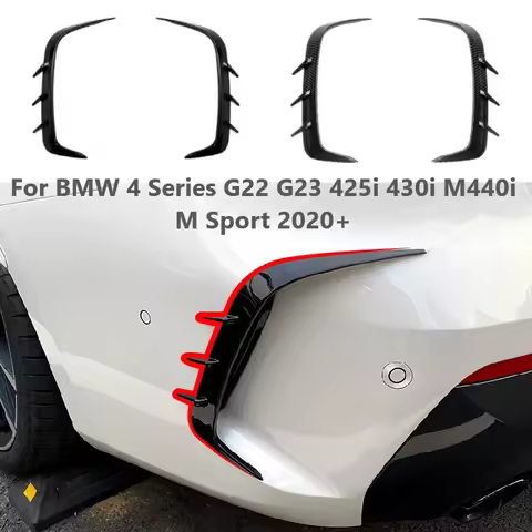 2pcs Air Vent Cover Side Splitter For BMW 4 Series G22 G23 425i 430i M440i M Sport 2020+ Rear Bumper