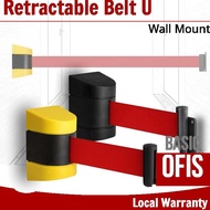 Retractable Belt Area Barrier Wall Mounted Red 2/3/5M