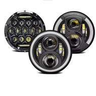 7" Round LED Headlights White DRL / Amber Turn signal For Hummer H1 H2 H3 LED Projector DRL 7 inch H