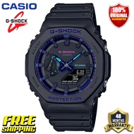 Jam Tangan Lelaki Original G-Shock Men Sport Watch GA2100 Japan Quartz 200M Water Resistant Shockproof Waterproof World Time LED Auto Light Gshock Man Boy Sports Wrist Watches 4 Years Official Store Warranty GA-2100VB-1ADR (Ready Stock Free Shipping)