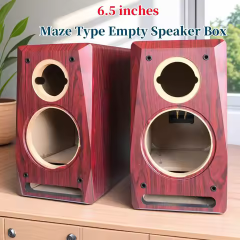 6.5-inch Woofer 4-inch Tweeter Empty Box,MDF Speaker Housing,DIY Maze Speaker Box,1Piece Sound Box,C