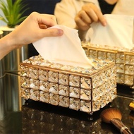 【SHIP IN 24H】Europe style Luxury crystal tissue box  Paper Towel  Crystal Storage Box Living Room Ti