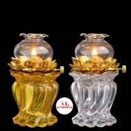 Twisted glass oil burner lights up the god of wealth altar, grandparents altar, Buddha altar, 49 day