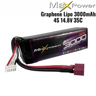 Maxpower Graphene Lipo 14.8V 3000mAh 35C 4S Lipo Battery with Dean Plug MP3035-4G