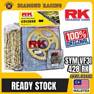 428 SYM VF3I RK GOLD CHAIN COMBO GOLD SPROCKET SET 428 CHAIN