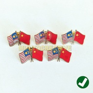 Cross Flag Pin Malaysia Republic of China Country Flag Pin