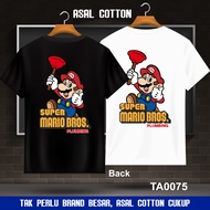 100% Premium Cotton Baju T Shirt Lelaki Oversize Plus Size Style Viral Super Mario Bros