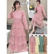 [✅Ready Stock] Dress Tunik Import Organdy Renda Bunga (Fcoti688)