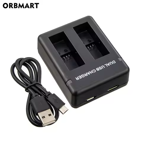 ORBMART Double Dual Port Slot Battery Charger For Go Pro Gopro Hero 8 5 6 7 Black Sport Camera Acces