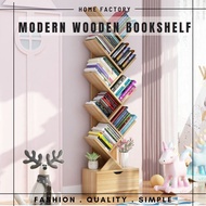 Modern Wooden Tree Shape Bookshelf Rack Buku Kayu Rak Buku Kayu Wooden Book Rack Book Shelf Rack Wooden Book Shelves