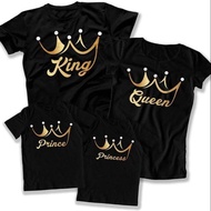 GOLD PRINTING FAMILY TSHIRT KING QUEEN PRINCE PRINCESS/BABY ROMPER/T-SHIRT T73P