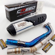 Knalpot Standar racing Creed Exhaust inlet 38/50mm 100% ORI Ngebas Adem for Nmax old new Aerox 155/p