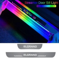 For Nissan Elgrand Acrylic Car LED Door Welcome Pedal Streamer Light Front Rear Threshold Decorative