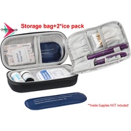 Insulin Cooler Travel Carrying Case Diabetic Medication Organizer Insulated Cooling Bag with 2 Ice P