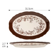 Magpie leaping on the branch ceramic bowl and plate set