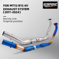 MT15 R15 V3 V4 V4 Motorcycle Exhaust System Stainless Steel Pipe Head Pipe 2017-2024