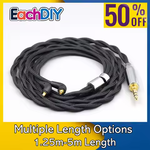 Nylon Black 99% Pure Silver Palladium Graphene Gold Shield Cable For Etymotic ER4SR ER4XR ER3XR ER3S