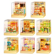 DIY Miniature Miniature Theme Scene Assembly Building Playhouse Lighting Cabin Building Block Materi