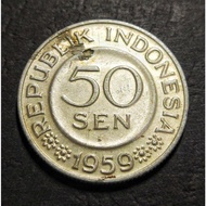 Indonesia Old Coin 50 Cents Year 1959