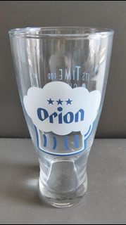 日本制 Orion 啤酒杯 350ml 剛好一罐啤酒。
