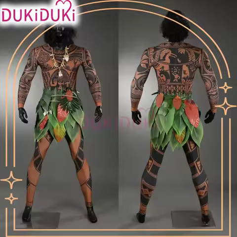 Disguise Maui Cosplay Costume ManTop Pants Leaf Skirt Outfit Male Halloween Costumes Full Set and In