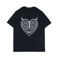 SATANIC 666 HEART TSHIRT METAL MUSIC UNISEX MEN Wanita ~ FREE STICKER