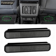 FOREVERGO 2Pcs Metal Car Air Vent Dust Conditioner Outlet Protective Cover Scratch Proof Hollow Desi