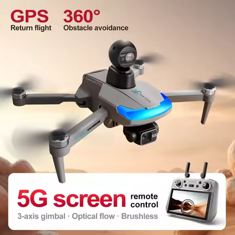 S185 Professional Drone 2.7K HD Dual Camera With Touch Screen 3-Axis PTZ 5G GPS Brushless Obstacle A