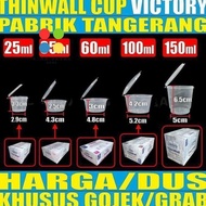 READYY!!! Thinwall Cup 25ml 35ml 60ml 100ml 150ml Per Dus Bulat Cup
