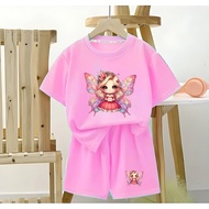 SABEELA - SETELAN ANAK MOTIF MARIPOSA DTF / SET ANAK CELANA PENDEK PEREMPUAN / SET ANAK TERBARU DTF