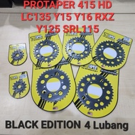 PROTAPER 415 HD LC135 RXZ Y125 Y15 SRL115 Y16 SPROCKET BLACK EDITION SPOKET RANTAI